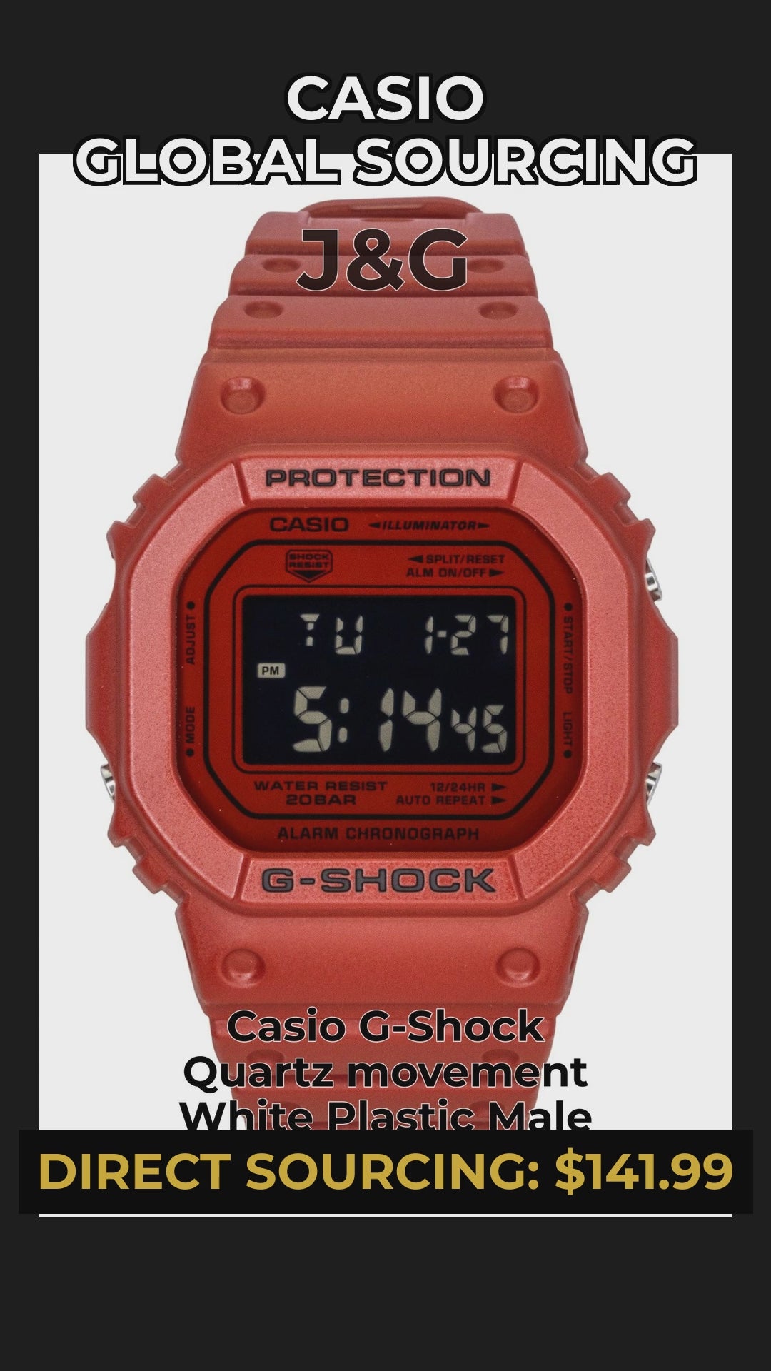 Casio G-Shock Quartz movement White Plastic Male DW-5600RRB-4 - Viral Reel