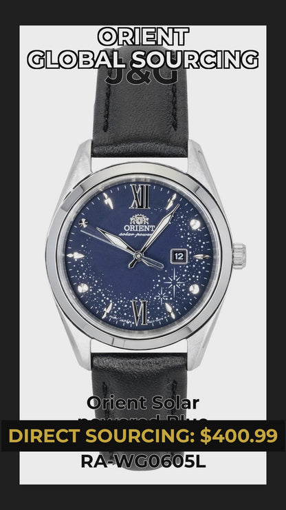 Orient Solar powered Blue Leather Female RA-WG0605L - Viral Reel