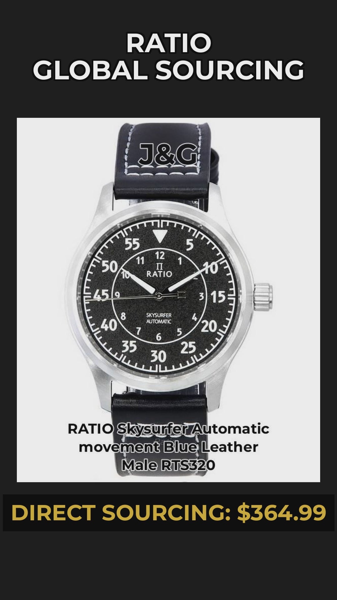 RATIO Skysurfer Automatic movement Blue Leather Male RTS320 - Viral Reel