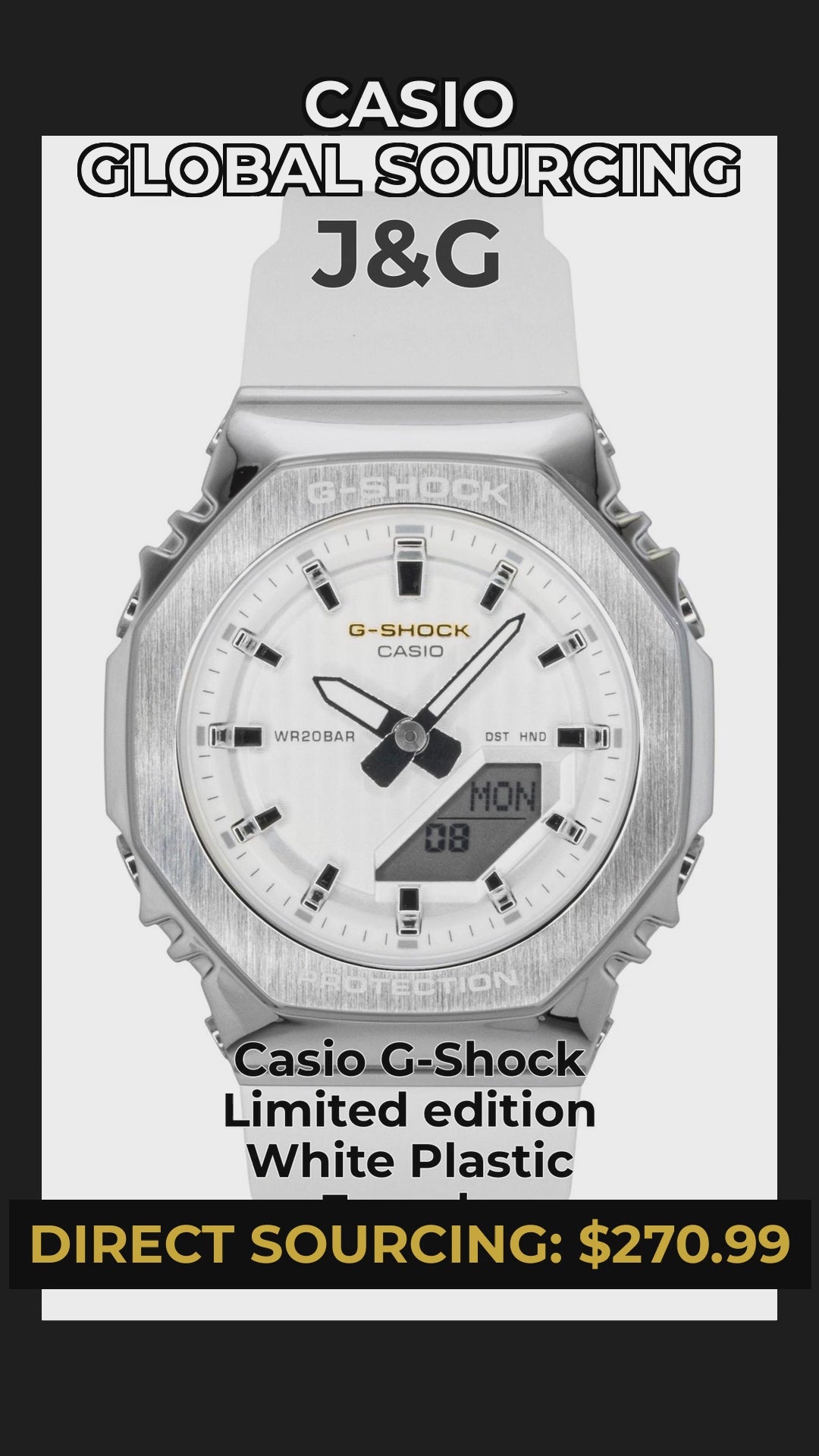 Casio G-Shock Limited edition White Plastic Female GM-S2110SH-7A - Viral Reel