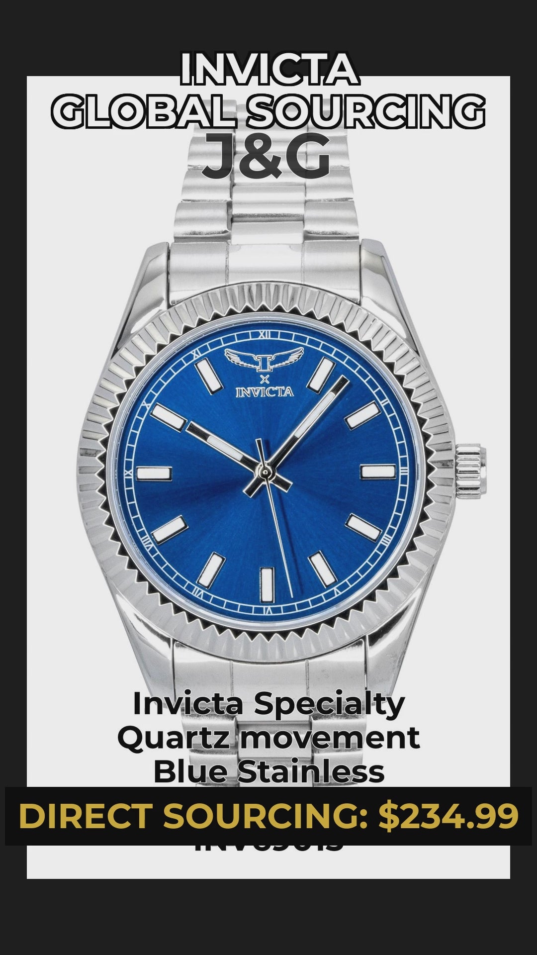 Invicta Specialty Quartz movement Blue Stainless steel Male INV69015 - Viral Reel