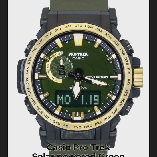 Casio Pro Trek Solar powered Green Plastic Male PRW-61ANS-3 - Viral Reel