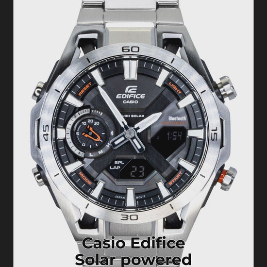 Casio Edifice Solar powered Black Stainless steel Male ECB-2300D-1A - Viral Reel