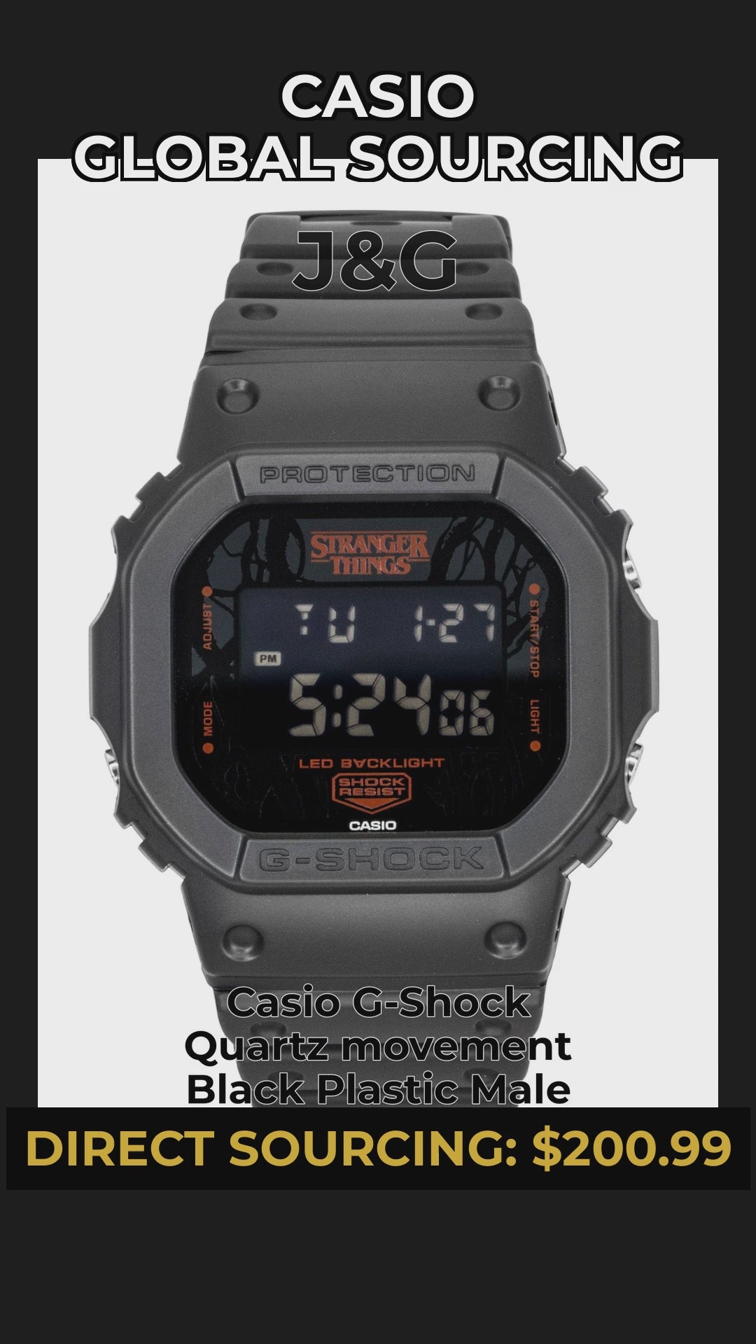Casio G-Shock Quartz movement Black Plastic Male DW-5600STT-1 - Viral Reel