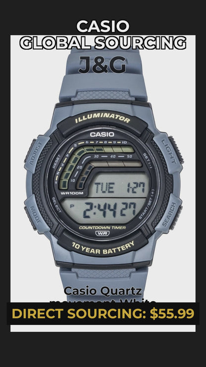 Casio Quartz movement White Male WS-1800-2AV - Viral Reel