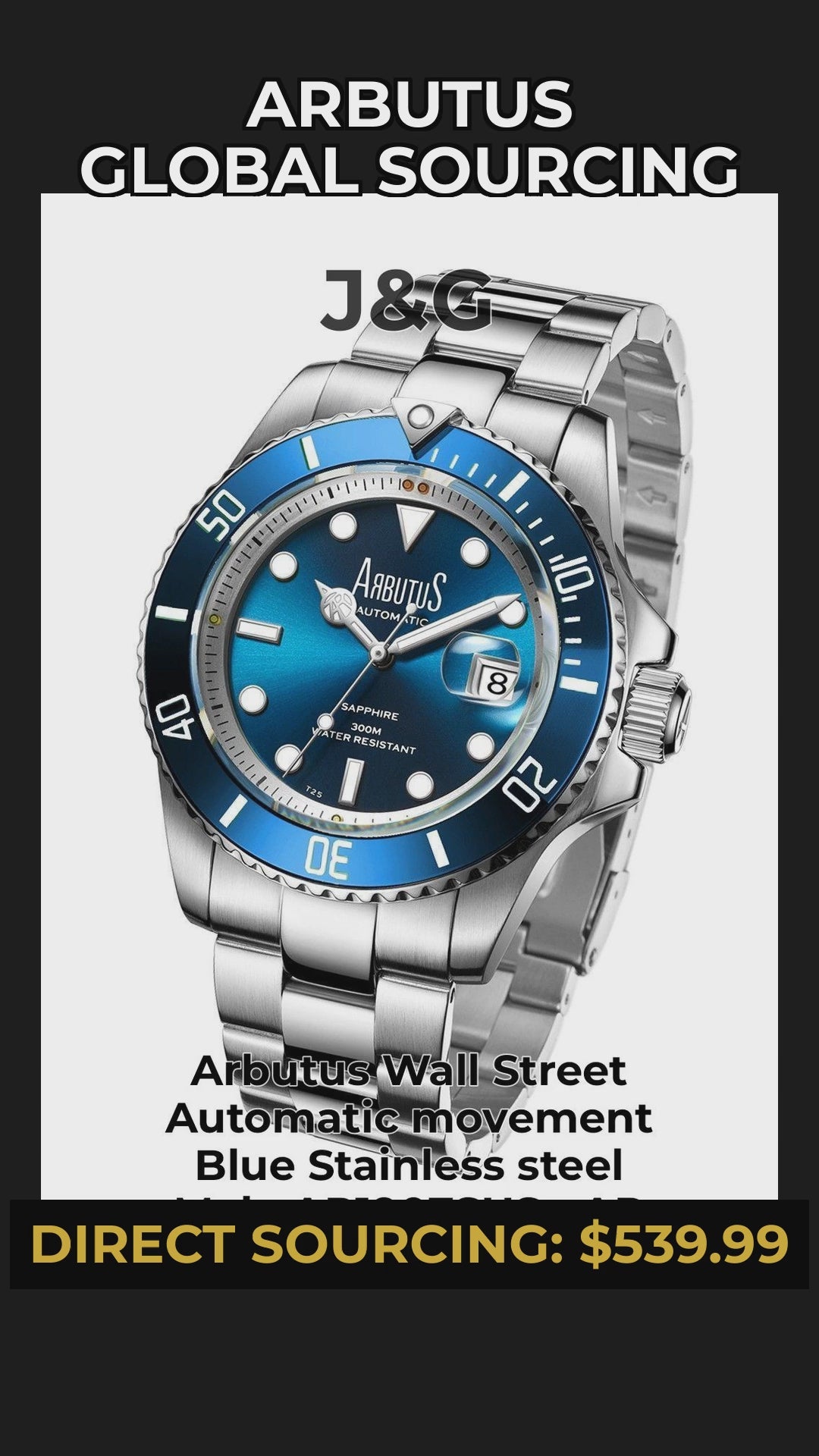 Arbutus Wall Street Automatic movement Blue Stainless steel Male AR1907SUS.-.AR - Viral Reel