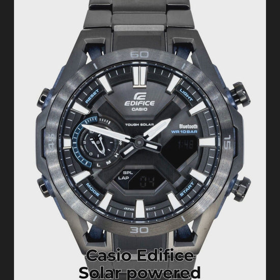 Casio Edifice Solar powered Black Stainless steel Male ECB-2300DC-1A - Viral Reel