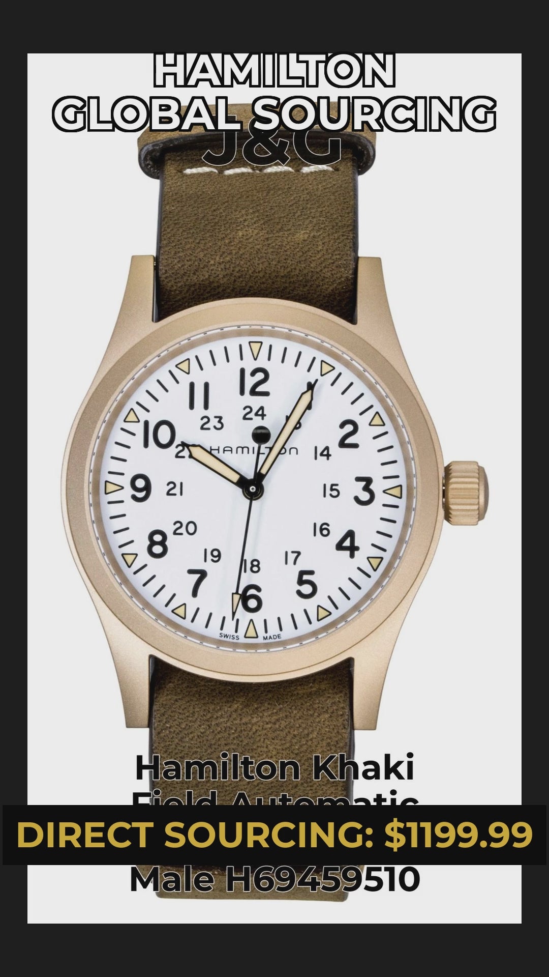 Hamilton Khaki Field Automatic movement White Male H69459510 - Viral Reel