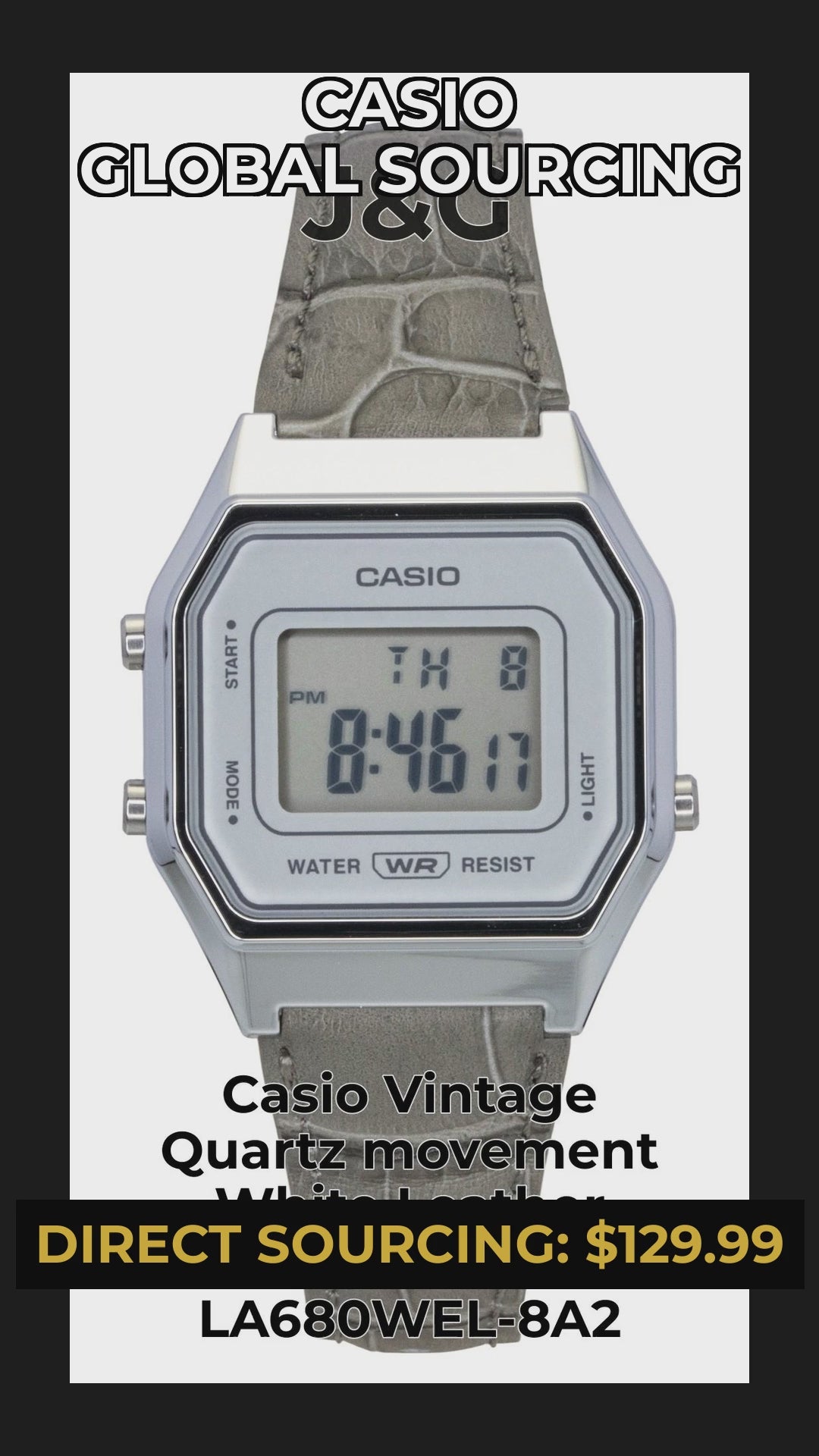 Casio Vintage Quartz movement White Leather Male LA680WEL-8A2 - Viral Reel