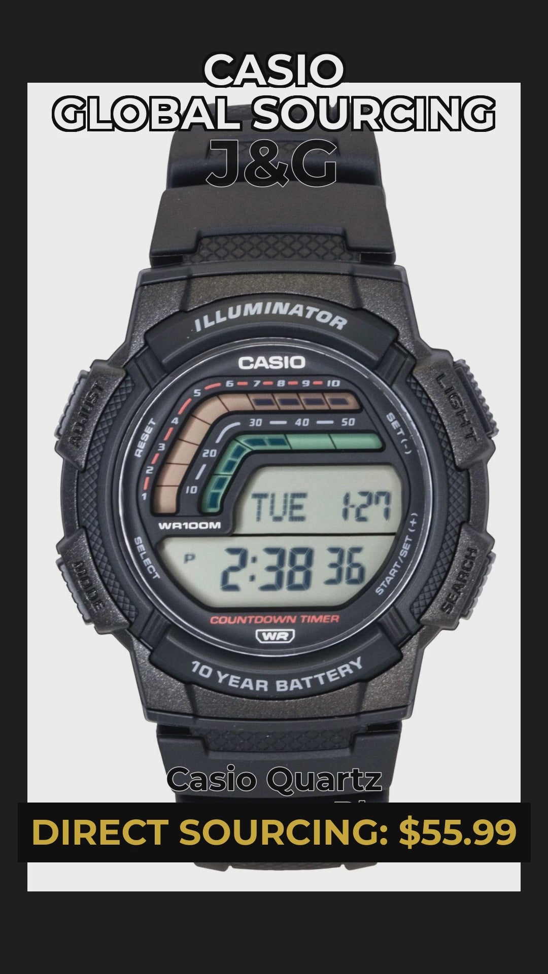 Casio Quartz movement Blue Male WS-1800-1AV - Viral Reel