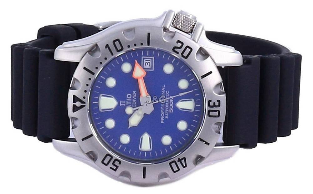 RATIO FreeDiver Automatic movement Black Stainless steel Male 32BJ202A-BLU. A brand-new RATIO FreeDiver watch featuring a Black dial and a Stainless steel strap. Angled view. - view 5