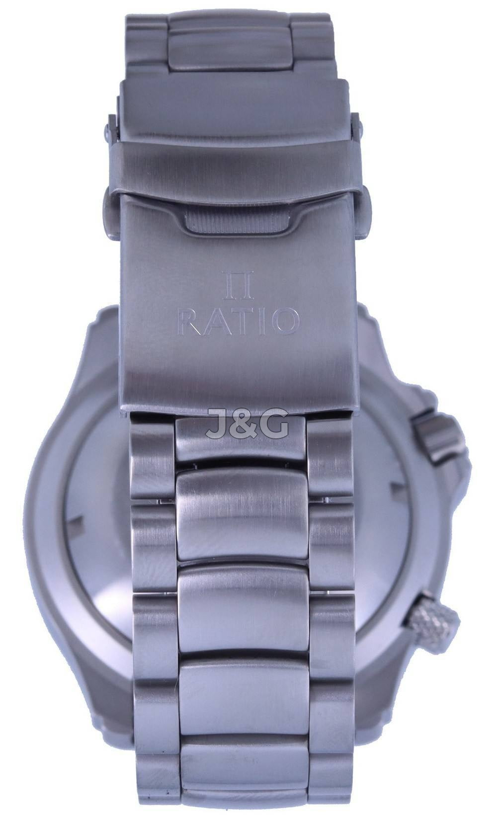 RATIO FreeDiver Automatic movement Blue Stainless steel Male 1066KE26-33VA-BLU. A brand-new RATIO FreeDiver watch featuring a Blue dial and a Stainless steel strap. Angled view. - view 4