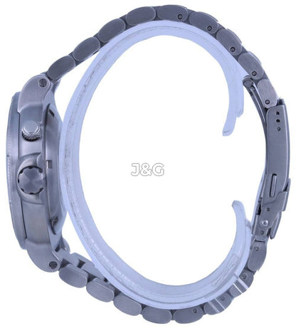 RATIO FreeDiver Date display Black Stainless steel Male 1050MD93-02V-BLK. A brand-new RATIO FreeDiver watch featuring a Black dial and a Stainless steel strap. Front view. - view 3