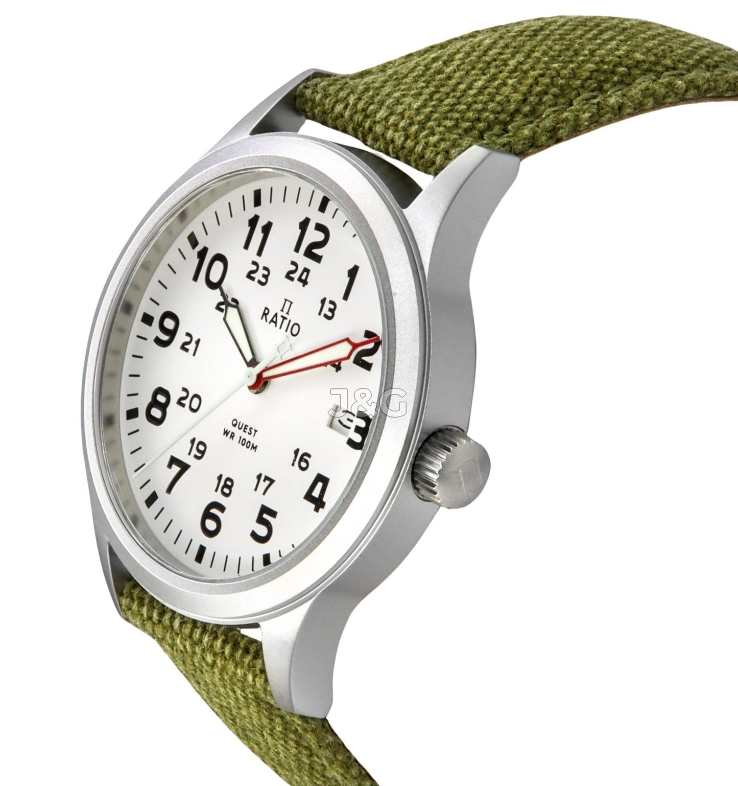 RATIO Quest Quartz movement Black Male RTQ027. A brand-new RATIO Quest watch featuring a Black dial. Angled view. - view 3