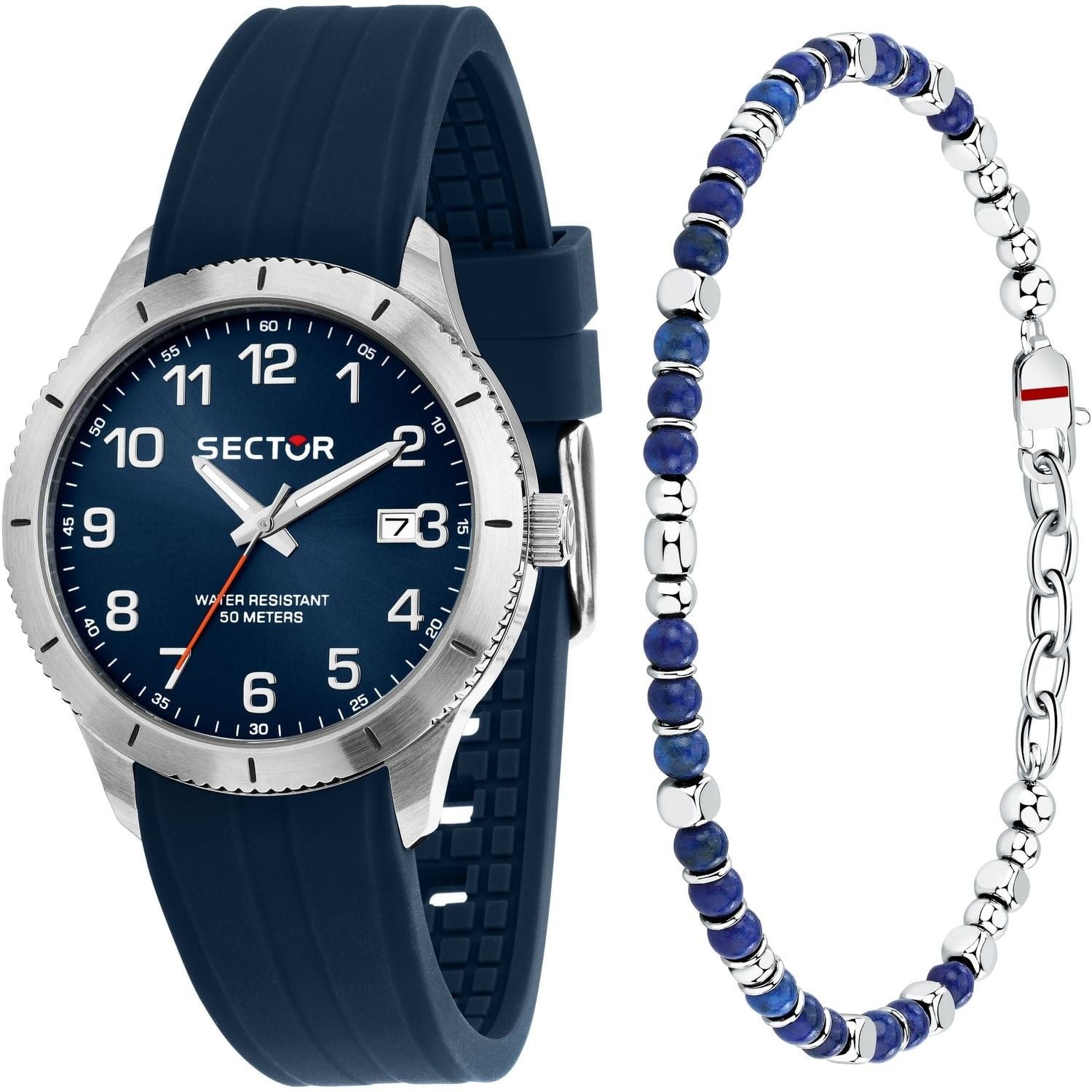 Sector 270 Silicone Strap Blue Dial Quartz R3251578018 With. A brand-new Sector 270 watch featuring a Blue dial and a Silicone strap. Front view.