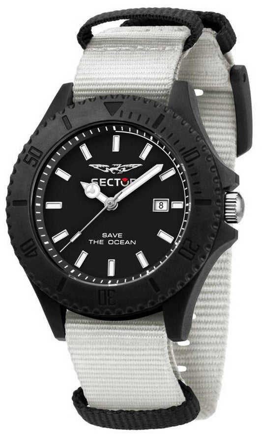 Sector Save The Ocean Black Sunray Dial Quartz R3251539003. A brand-new Sector Save The Ocean watch. Front view.