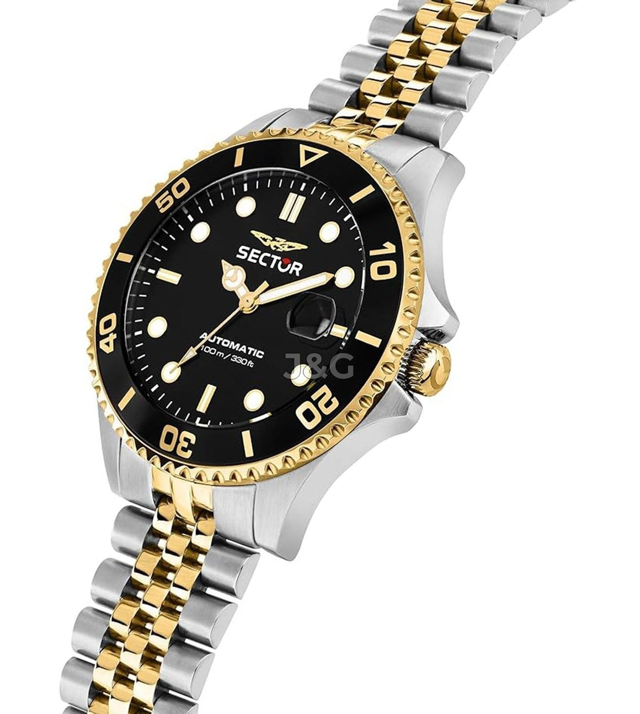 Sector 230 Automatic movement Black Stainless steel Male R3223161015-. A brand-new Sector 230 watch featuring a Black dial and a Stainless steel strap. Front view. - view 4