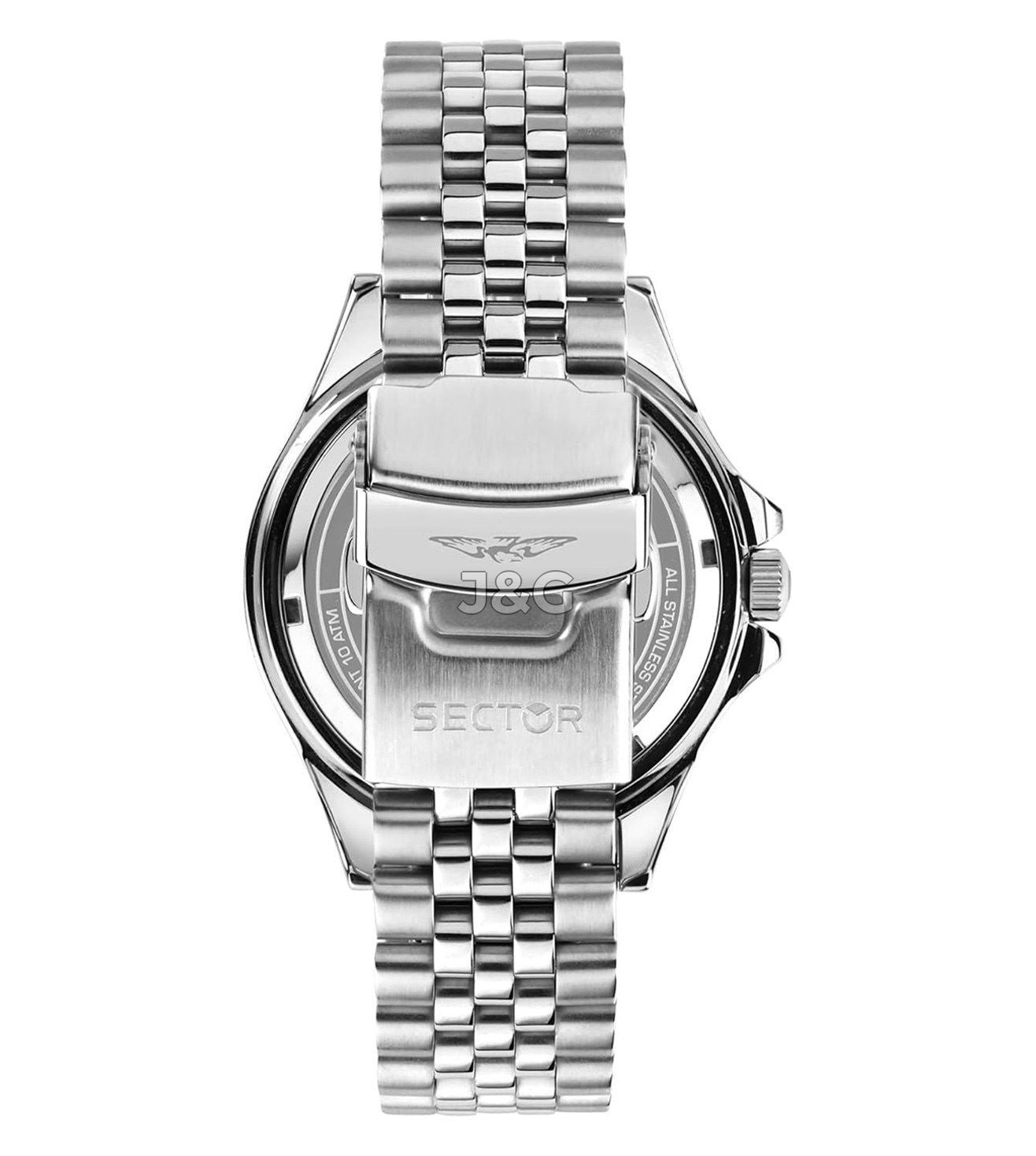 Sector 230 Automatic movement Black Stainless steel Male R3223161016-. A brand-new Sector 230 watch featuring a Black dial and a Stainless steel strap. Side view. - view 2