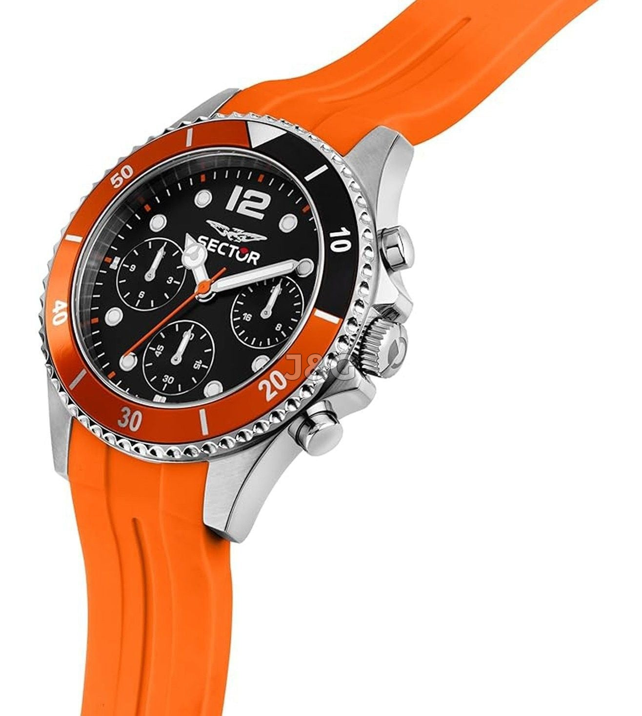 Sector 230 Luminous hands Black Silicone Male R3251161054-. A brand-new Sector 230 watch featuring a Black dial and a Silicone strap. Side view. - view 4