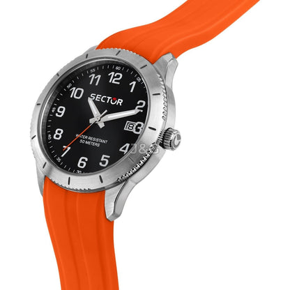 Sector 270 Date display Black Silicone Male R3251578017-. A brand-new Sector 270 watch featuring a Black dial and a Silicone strap. Angled view. - view 4