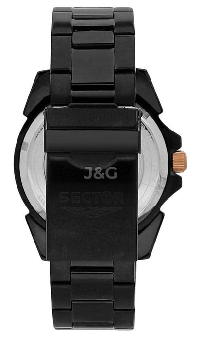 Sector 450 Automatic movement Black Stainless steel Male R3223276002-. A brand-new Sector 450 watch featuring a Black dial and a Stainless steel strap. Side view. - view 3