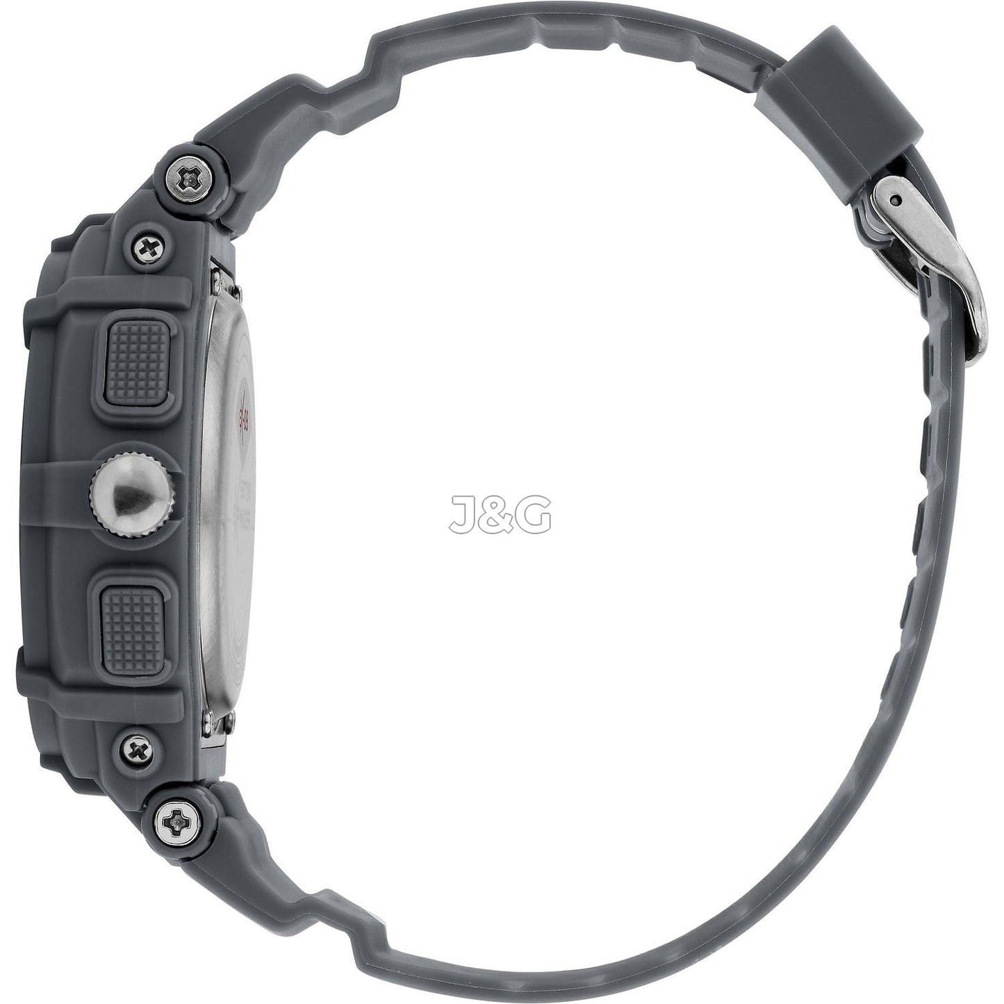 Sector Ex-09 Alarm Silver Silicone Male R3251296003-. A brand-new Sector Ex-09 watch featuring a Silver dial and a Silicone strap. Side view. - view 3