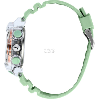 Sector Ex-46 Date display Green Silicone Male R3251242502-. A brand-new Sector Ex-46 watch featuring a Green dial and a Silicone strap. Front view. - view 3