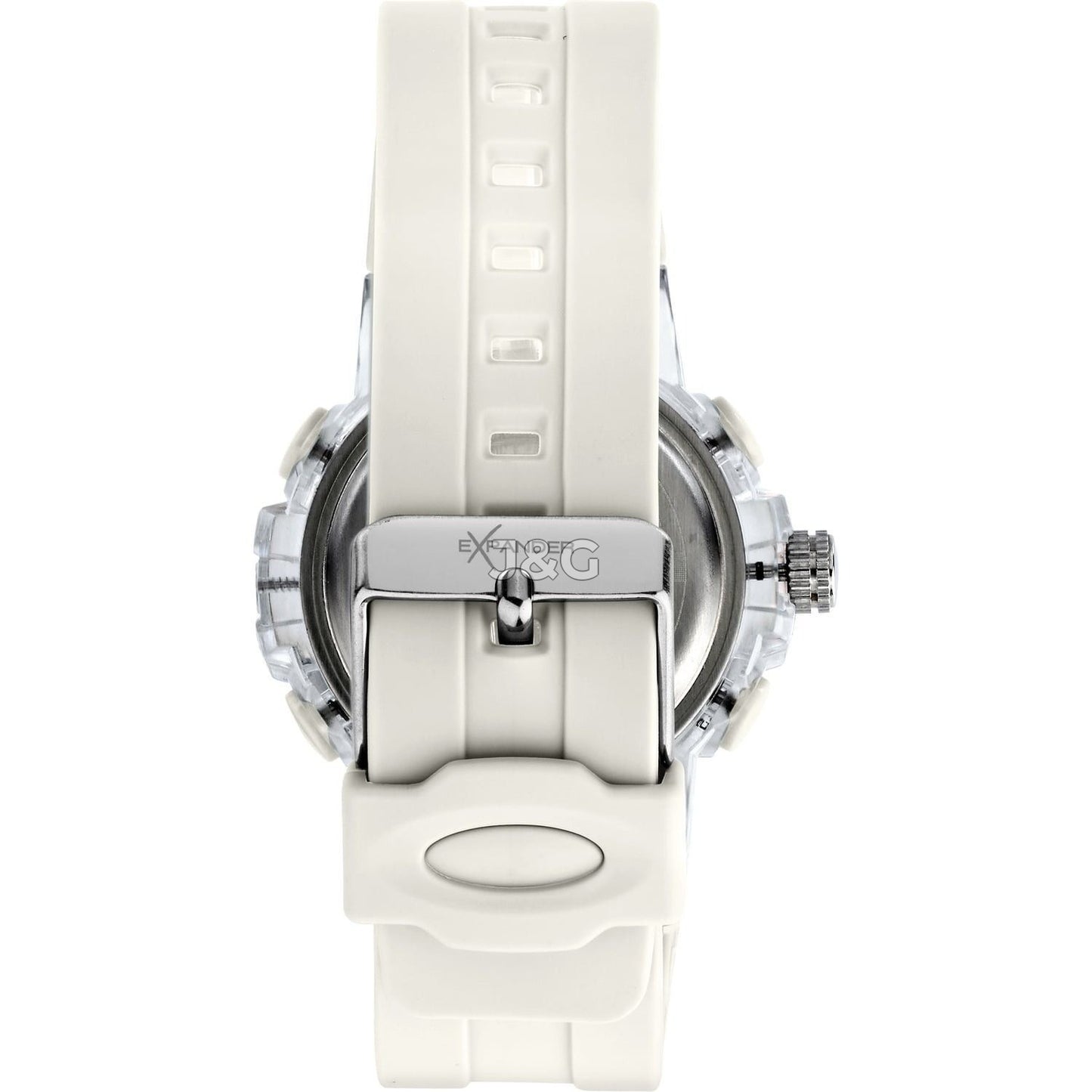 Sector Ex-46 Date display White Silicone Male R3251242504-. A brand-new Sector Ex-46 watch featuring a White dial and a Silicone strap. Side view. - view 2