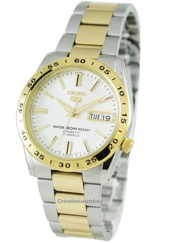 Seiko 5 Sports Gold Plated Men's SNKE04 Stainless Steel. A brand-new Seiko 5 Sports watch featuring a Stainless steel strap. Front view.