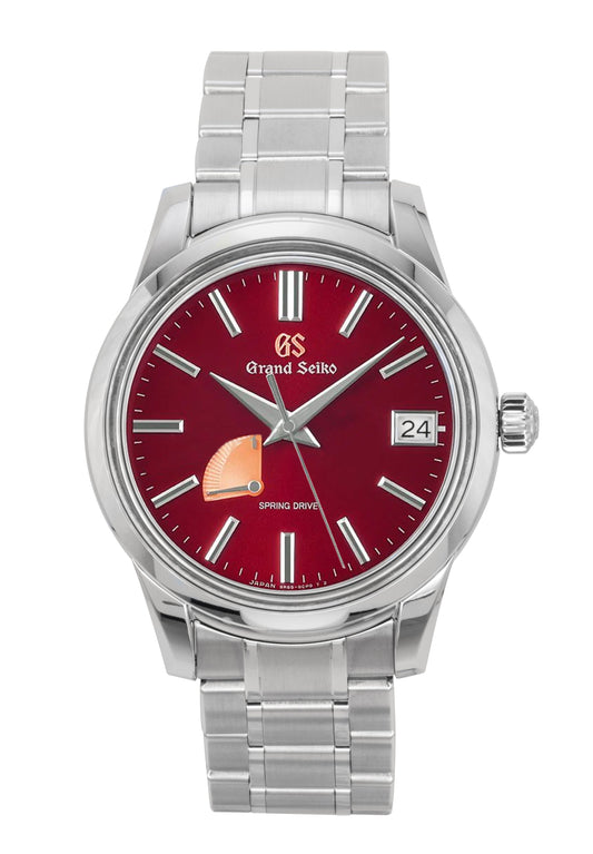 Seiko Grand Seiko Elegance Limited Edition 20th Anniversary. A brand-new Grand Seiko Elegance watch featuring a Red dial and a Stainless steel strap. Angled view.