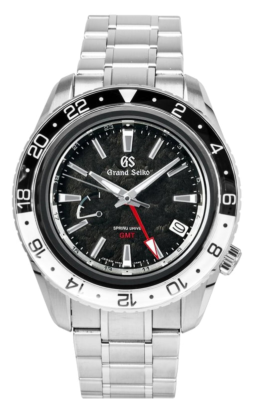 Seiko Grand Seiko Sport GMT Stainless Steel Black Dial. A brand-new Grand Seiko Sport watch featuring a Black dial and a Stainless steel strap. Front view.