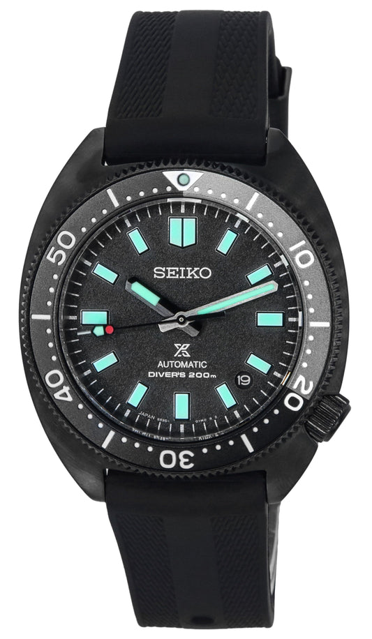 Seiko Prospex Sea Black Series Night Limited Edition. A brand-new Seiko Prospex watch. Angled view.