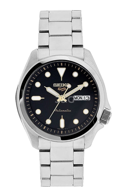 Seiko 5 Sports Automatic movement Black Stainless steel Male SRPE57K1. A brand-new Seiko 5 Sports watch featuring a Black dial and a Stainless steel strap. Side view. - view 2