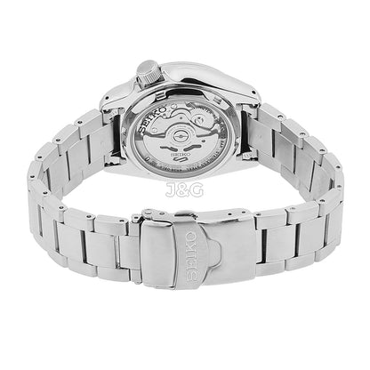 Seiko 5 Sports Automatic movement Black Stainless steel Male SRPE57K1. A brand-new Seiko 5 Sports watch featuring a Black dial and a Stainless steel strap. Side view. - view 5