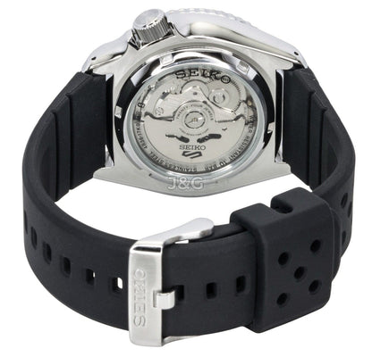 Seiko 5 Sports SKX Automatic movement Orange Silicone Male SRPL89K1. A brand-new Seiko 5 Sports watch featuring a Orange dial and a Silicone strap. Angled view. - view 4