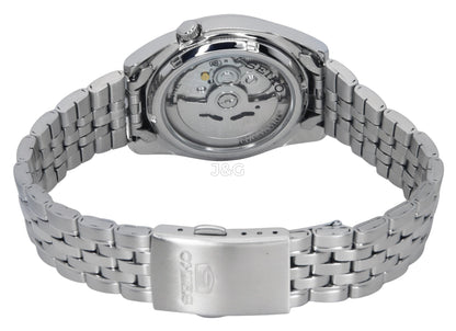 Seiko Automatic movement Black Stainless steel Male SNK361K1. A brand-new Seiko watch featuring a Black dial and a Stainless steel strap. Angled view. - view 4