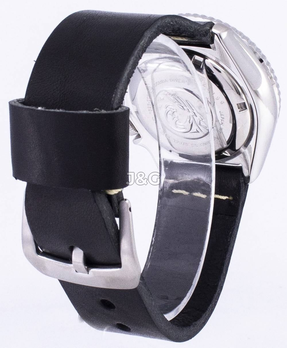 Seiko Automatic movement Blue Leather Male SKX009J1-var-LS14. A brand-new Seiko watch featuring a Blue dial and a Leather strap. Front view. - view 4