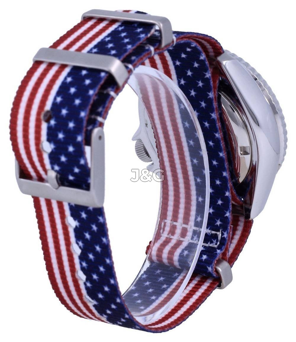 Seiko Automatic movement Blue Male SKX009J1-var-NATO27. A brand-new Seiko watch featuring a Blue dial. Side view. - view 4