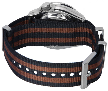 Seiko Automatic movement Blue Male SKX009K1-var-NATO22. A brand-new Seiko watch featuring a Blue dial. Angled view. - view 4