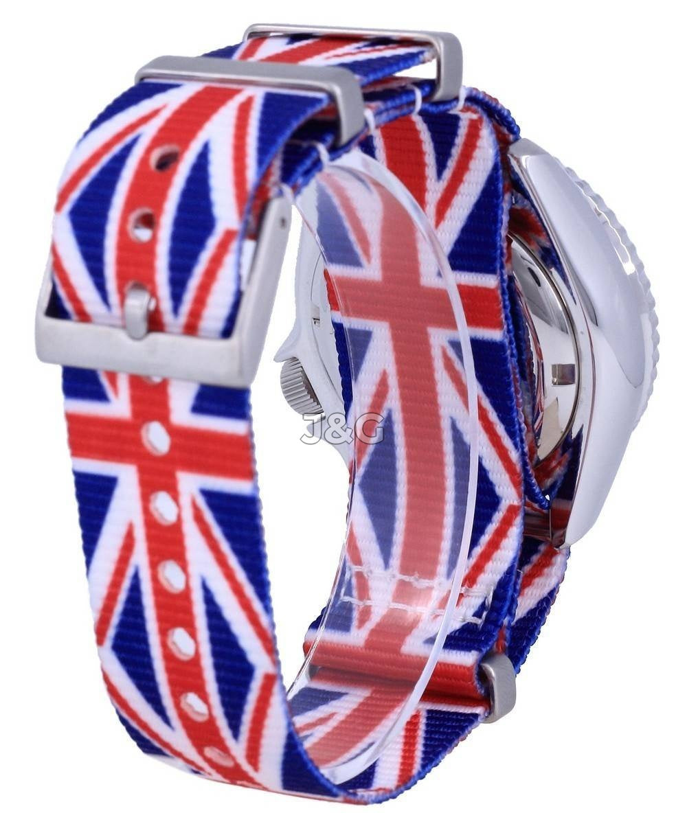 Seiko Automatic movement Blue Stainless steel Male SKX009J1-var-NATO28. A brand-new Seiko watch featuring a Blue dial and a Stainless steel strap. Front view. - view 4