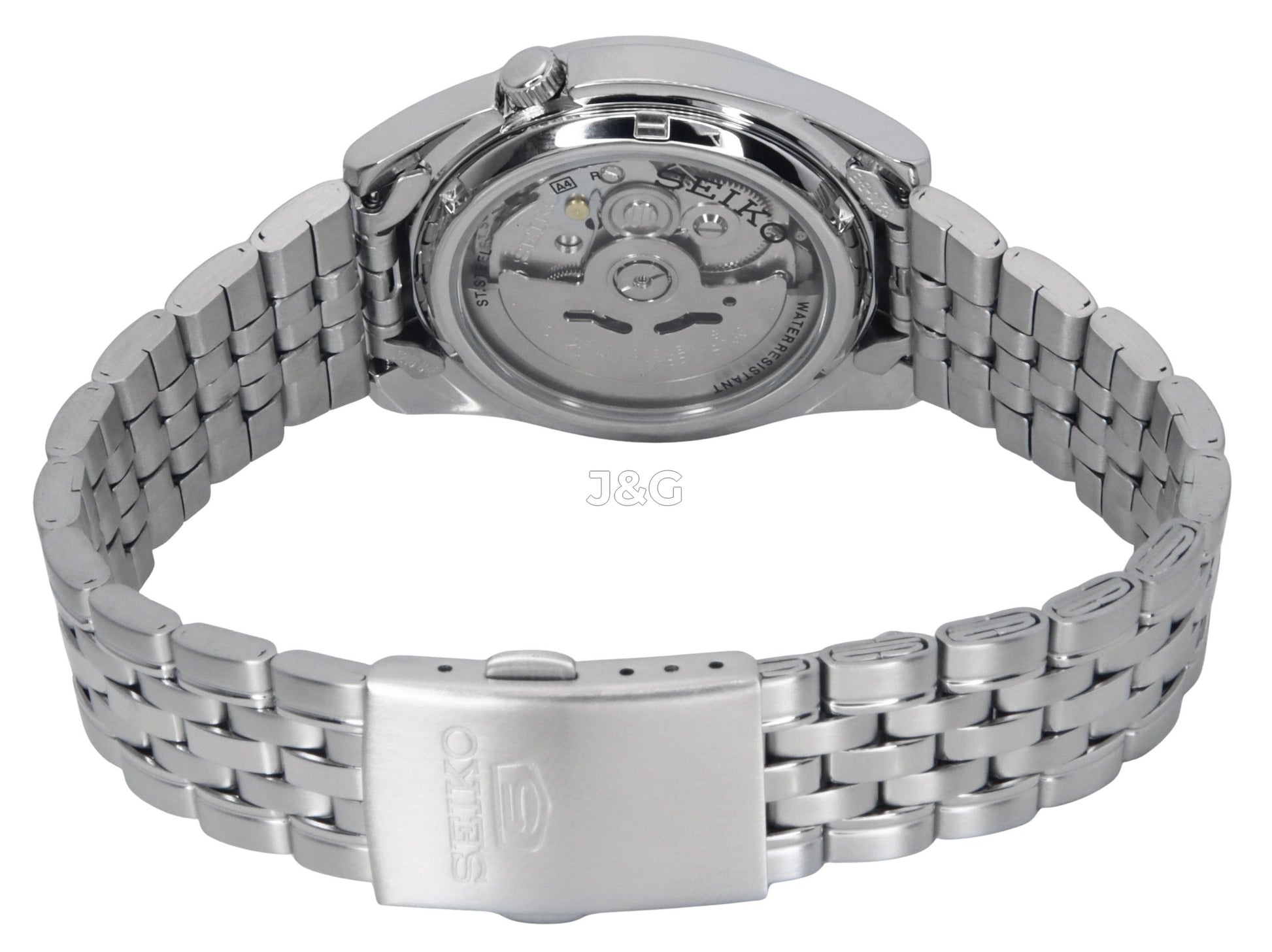 Seiko Automatic movement Blue Stainless steel Male SNK357K1. A brand-new Seiko watch featuring a Blue dial and a Stainless steel strap. Side view. - view 4