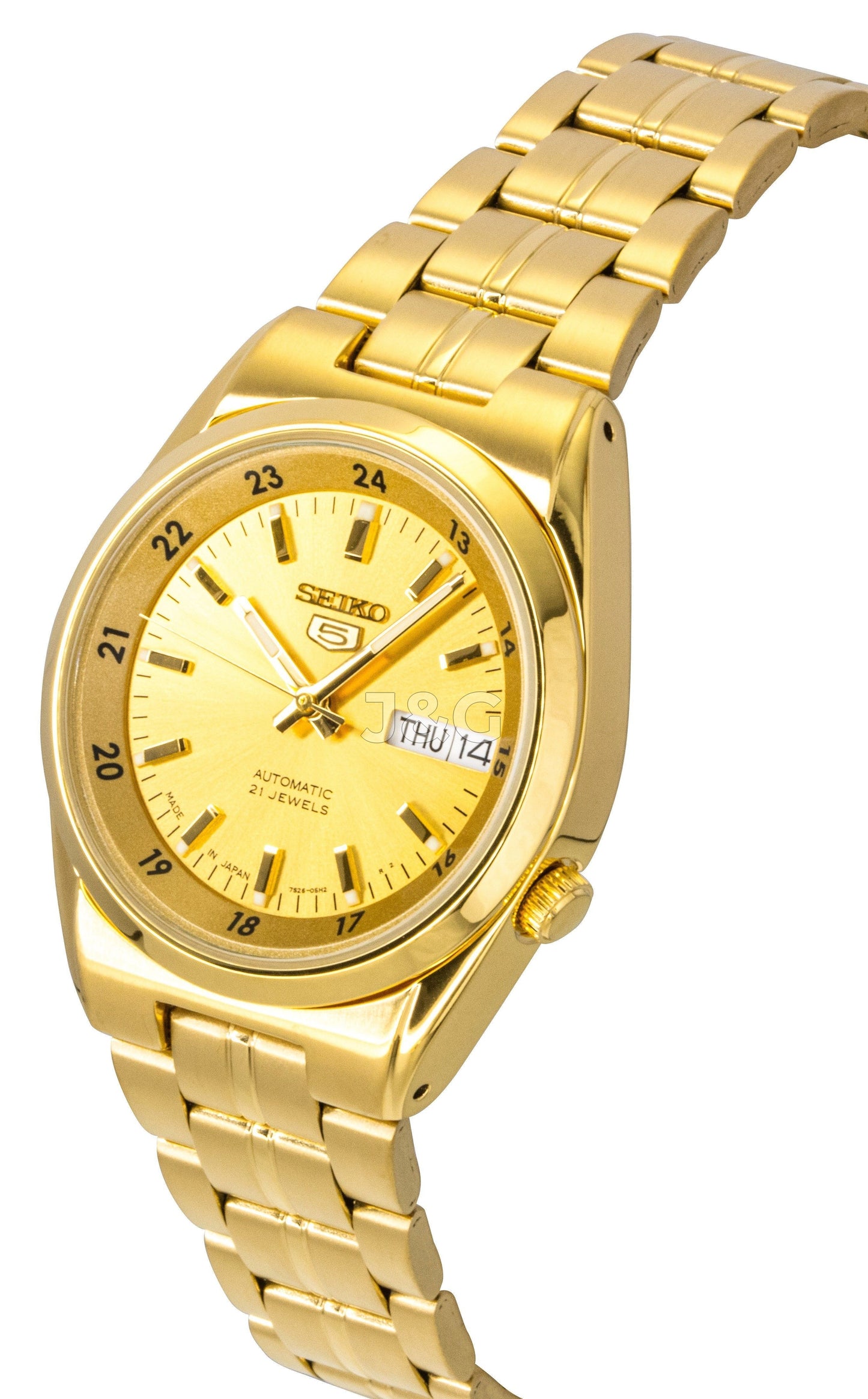 Seiko Automatic movement Blue Stainless steel Male SNK574J1. A brand-new Seiko watch featuring a Blue dial and a Stainless steel strap. Angled view. - view 3