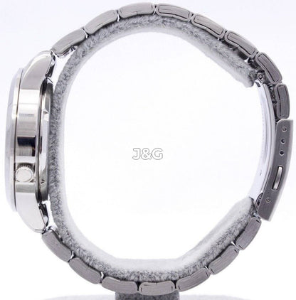 Seiko Automatic movement Blue Stainless steel Male SNKE49J1. A brand-new Seiko watch featuring a Blue dial and a Stainless steel strap. Angled view. - view 3