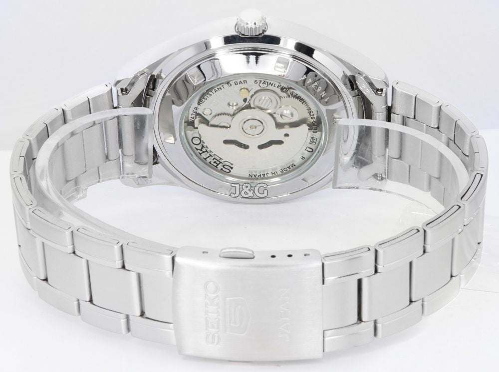 Seiko Automatic movement Blue Stainless steel Male SNKP21J1. A brand-new Seiko watch featuring a Blue dial and a Stainless steel strap. Side view. - view 4