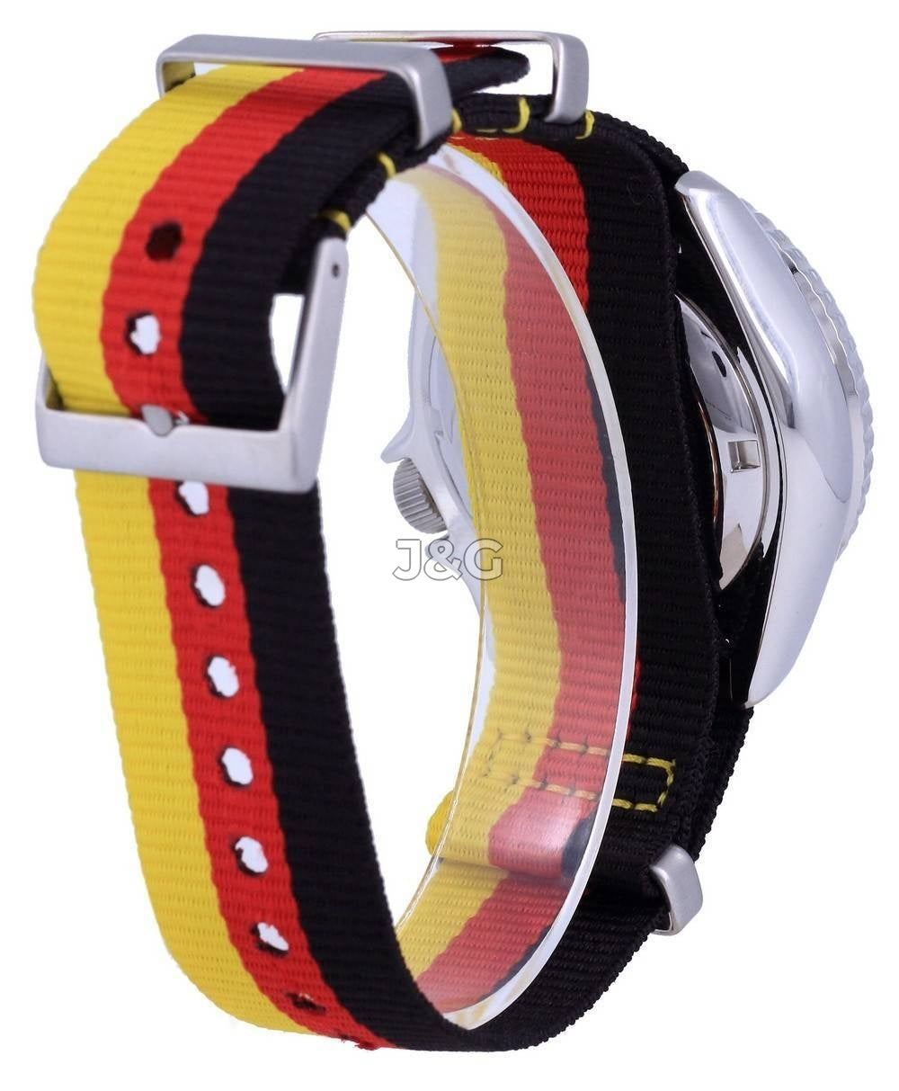 Seiko Automatic movement White Male SKX009K1-var-NATO26. A brand-new Seiko watch featuring a White dial. Front view. - view 4