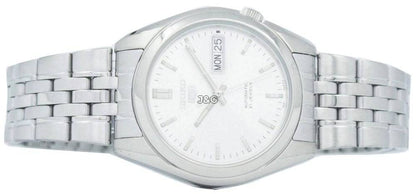 Seiko Automatic movement White Stainless steel Male SNK355K1. A brand-new Seiko watch featuring a White dial and a Stainless steel strap. Side view. - view 5