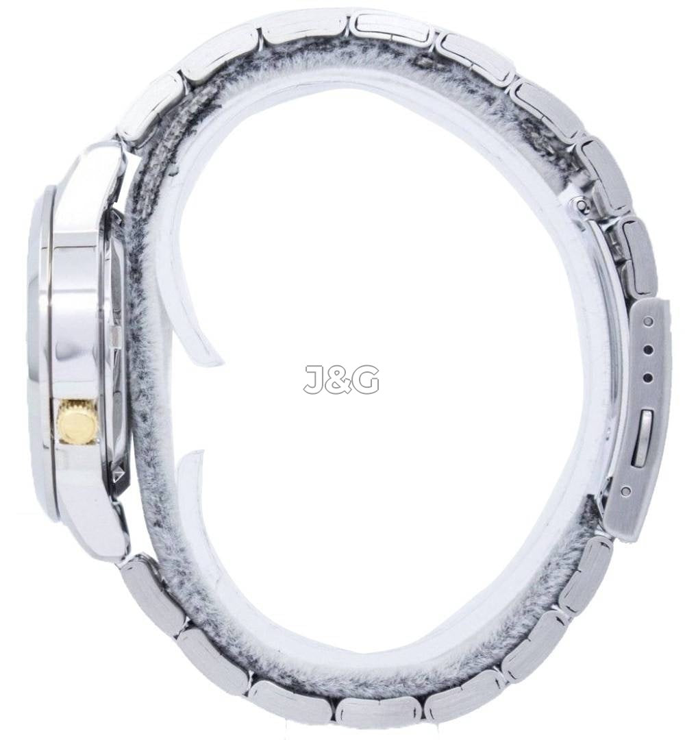 Seiko Automatic movement White Stainless steel Male SNKK09K1. A brand-new Seiko watch featuring a White dial and a Stainless steel strap. Side view. - view 3