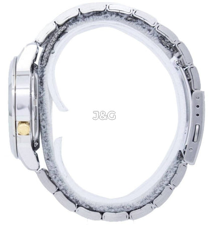 Seiko Automatic movement White Stainless steel Male SNKK09K1. A brand-new Seiko watch featuring a White dial and a Stainless steel strap. Side view. - view 3