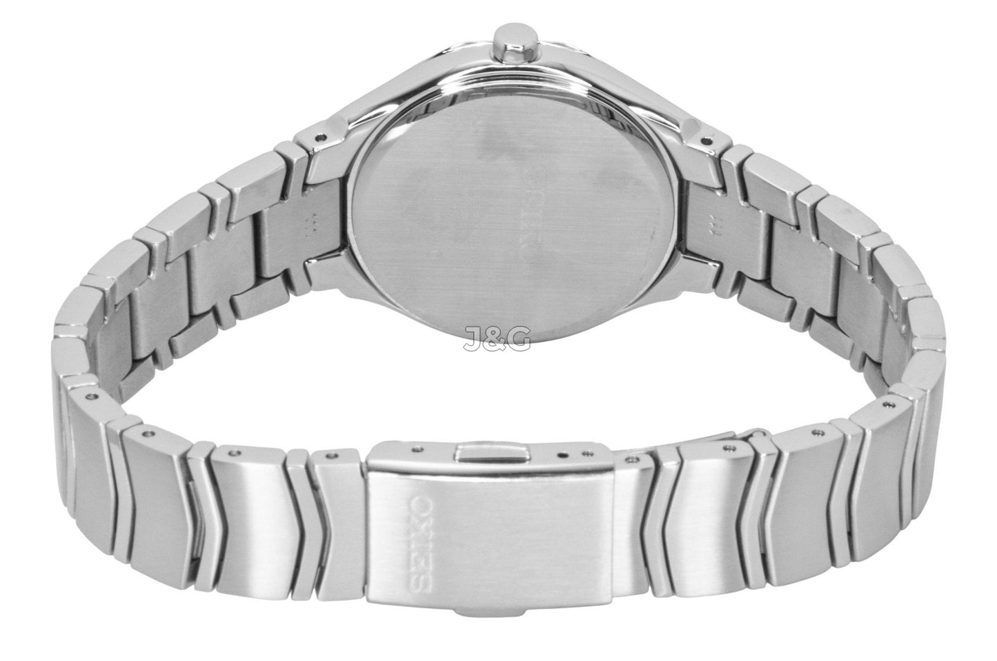 Seiko Conceptual Quartz movement White Stainless steel Female SUR615P1. A brand-new Seiko Conceptual watch featuring a White dial and a Stainless steel strap. Front view. - view 3