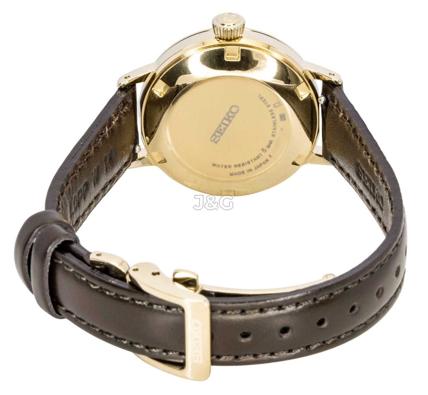 Seiko Presage Automatic movement Blue Leather Female SRE020J1. A brand-new Seiko Presage watch featuring a Blue dial and a Leather strap. Front view. - view 3